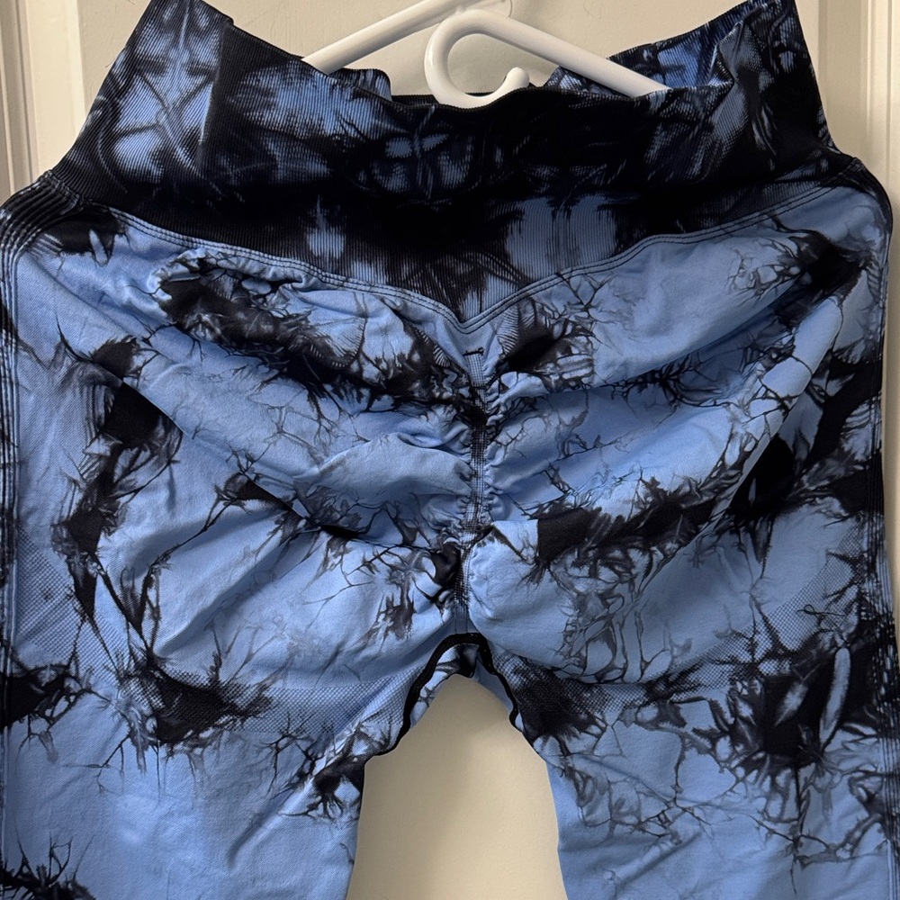 Kids Blue and Black Tie-Dye Leggings - Picture 3 of 4